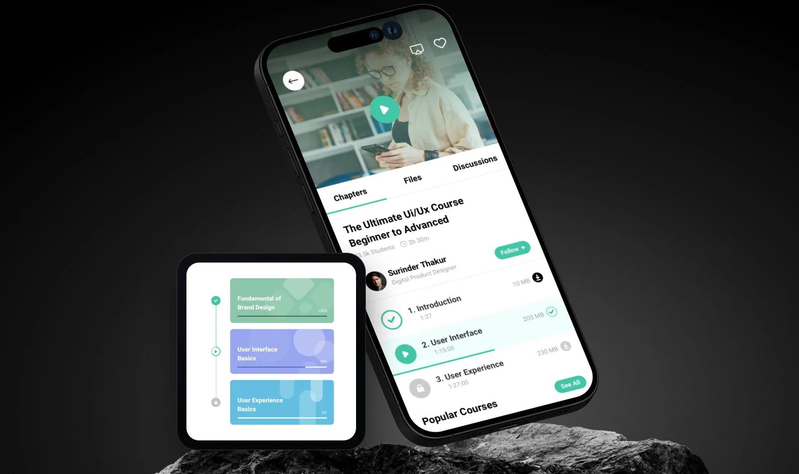 EdTech learning app, screen 1 of 4