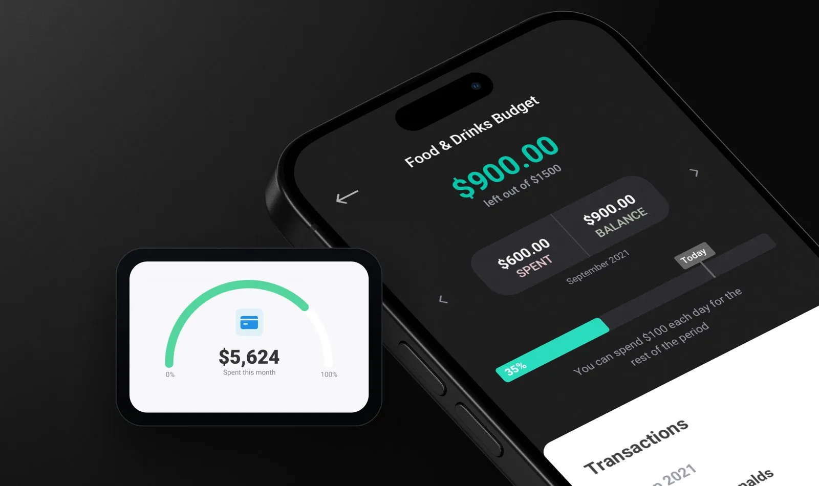 Fintech app, screen 1 of 4