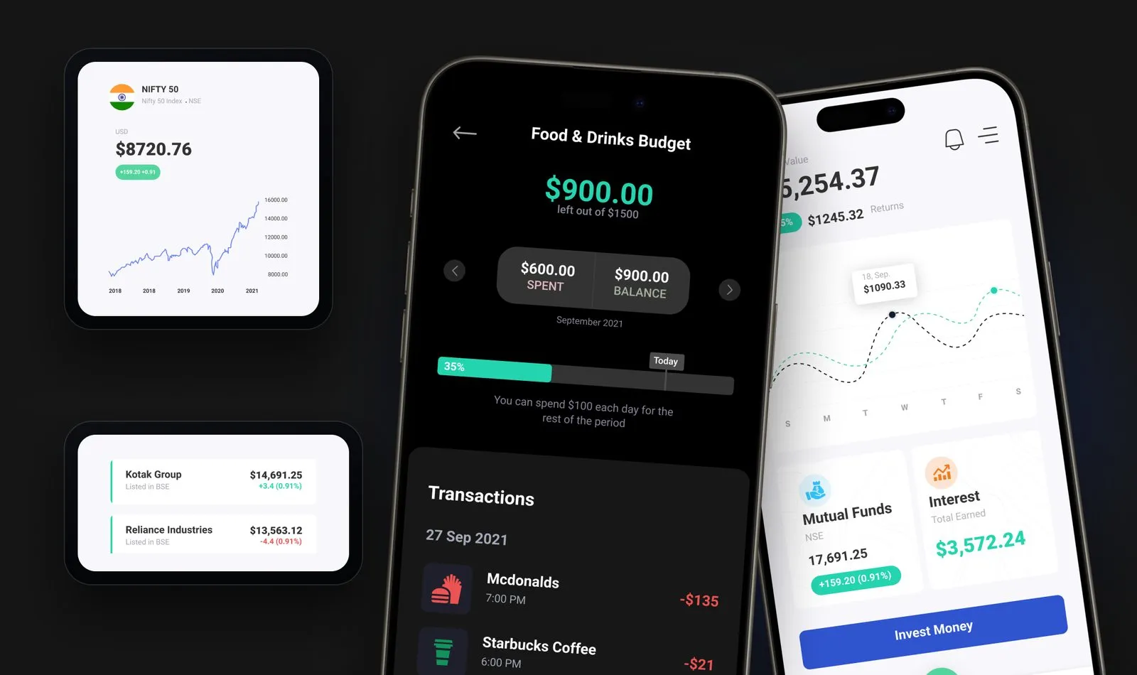 Fintech app, screen 3 of 4