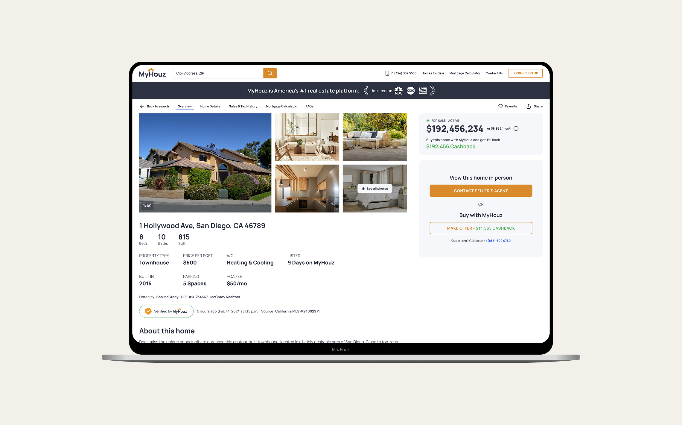 MyHouz listing experience, search and property cards